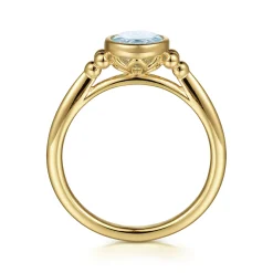 Discount Gabriel & Co. Promise Ring - 14K Yellow Gold Aquamarine Bujukan Promise Ring
