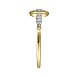 Outlet Gabriel & Co. Promise Ring - 14K Yellow Gold Bezel Set Cluster Diamond Center and Diamond Accent Promise Ring