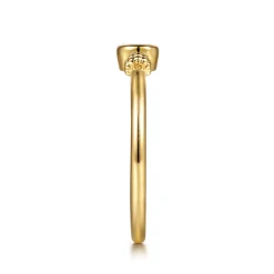 New Gabriel & Co. Promise Ring - 14K Yellow Gold Bujukan White Sapphire Bezel Promise Ring
