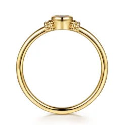 New Gabriel & Co. Promise Ring - 14K Yellow Gold Bujukan White Sapphire Bezel Promise Ring