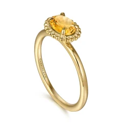 Best Gabriel & Co. Promise Ring - 14K Yellow Gold Citrine Bujukan Promise Ring