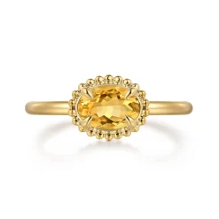 Best Gabriel & Co. Promise Ring - 14K Yellow Gold Citrine Bujukan Promise Ring