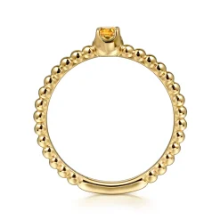 Sale Gabriel & Co. Promise Ring - 14K Yellow Gold Citrine Stackable Promise Ring