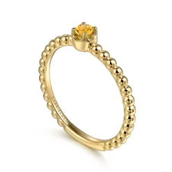 Sale Gabriel & Co. Promise Ring - 14K Yellow Gold Citrine Stackable Promise Ring