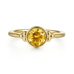 Clearance Gabriel & Co. Promise Ring - 14K Yellow Gold Citrine Bujukan Promise Ring
