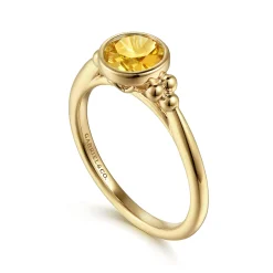 Clearance Gabriel & Co. Promise Ring - 14K Yellow Gold Citrine Bujukan Promise Ring
