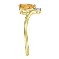 Sale Gabriel & Co. Promise Ring - 14K Yellow Gold Citrine Diamond Chevron Promise Ring