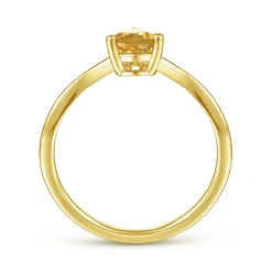 Sale Gabriel & Co. Promise Ring - 14K Yellow Gold Citrine Diamond Chevron Promise Ring