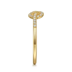 Discount Gabriel & Co. Promise Ring - 14K Yellow Gold Diamond Pretzel Love Knot Heart Promise Ring