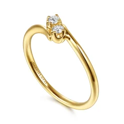 Best Gabriel & Co. Promise Ring - 14K Yellow Gold Diamond Toi et Moi Promise Ring