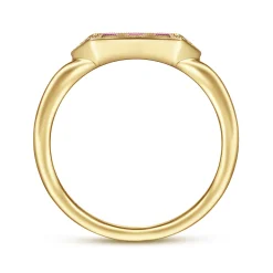 Outlet Gabriel & Co. Promise Ring - 14K Yellow Gold Diamond and Trio Princess Cut Ruby Stackable Promise Ring