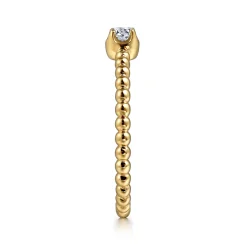 New Gabriel & Co. Promise Ring - 14K Yellow Gold Diamond Stackable Promise Ring