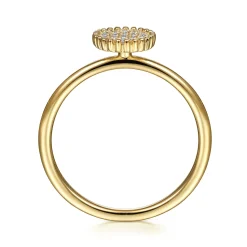 Sale Gabriel & Co. Promise Ring - 14K Yellow Gold Diamond Pave Oval Promise Ring