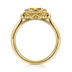 Outlet Gabriel & Co. Promise Ring - 14K Yellow Gold Diamond and Citrine Bujukan Promise Ring