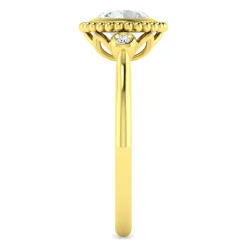 Discount Gabriel & Co. Promise Ring - 14K Yellow Gold Diamond and Aquamarine Bujukan Promise Ring