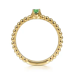 Best Gabriel & Co. Promise Ring - 14K Yellow Gold Emerald Stackable Promise Ring