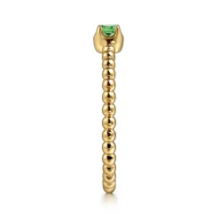 Best Gabriel & Co. Promise Ring - 14K Yellow Gold Emerald Stackable Promise Ring