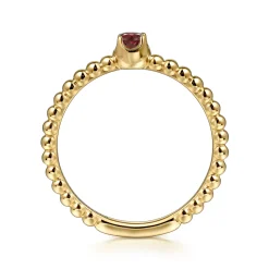 Clearance Gabriel & Co. Promise Ring - 14K Yellow Gold Garnet Stackable Promise Ring