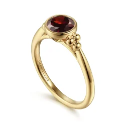 Clearance Gabriel & Co. Promise Ring - 14K Yellow Gold Garnet Bujukan Promise Ring