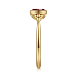 Clearance Gabriel & Co. Promise Ring - 14K Yellow Gold Garnet Bujukan Promise Ring