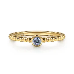 Clearance Gabriel & Co. Promise Ring - 14K Yellow Gold Manmade Alexandrite Stackable Promise Ring