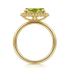 Clearance Gabriel & Co. Promise Ring - 14K Yellow Gold Peridot Bujukan Promise Ring