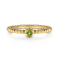 Sale Gabriel & Co. Promise Ring - 14K Yellow Gold Peridot Stackable Promise Ring