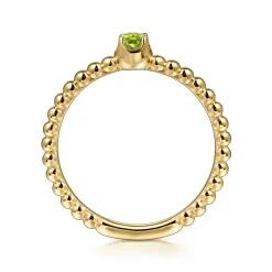 Sale Gabriel & Co. Promise Ring - 14K Yellow Gold Peridot Stackable Promise Ring