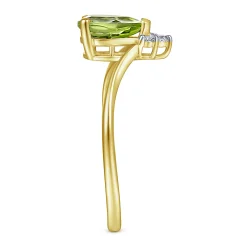 Discount Gabriel & Co. Promise Ring - 14K Yellow Gold Peridot Diamond Chevron Promise Ring