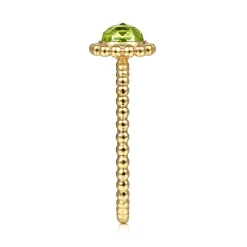 Online Gabriel & Co. Promise Ring - 14K Yellow Gold Round Peridot Bujukan Beaded Promise Ring