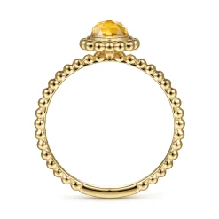 Outlet Gabriel & Co. Promise Ring - 14K Yellow Gold Round Citrine Bujukan Beaded Promise Ring