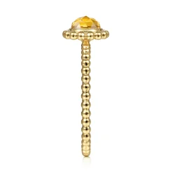 Outlet Gabriel & Co. Promise Ring - 14K Yellow Gold Round Citrine Bujukan Beaded Promise Ring