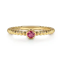 Online Gabriel & Co. Promise Ring - 14K Yellow Gold Ruby Stackable Promise Ring