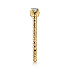 Online Gabriel & Co. Promise Ring - 14K Yellow Gold White Sapphire Stackable Promise Ring