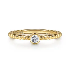 Online Gabriel & Co. Promise Ring - 14K Yellow Gold White Sapphire Stackable Promise Ring