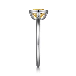 Best Gabriel & Co. Promise Ring - 928 Sterling Silver Bezel Set Citrine Solitaire Promise Ring