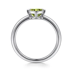 Outlet Gabriel & Co. Promise Ring - 925 Sterling Silver Bezel Set Peridot Solitaire Promise Ring