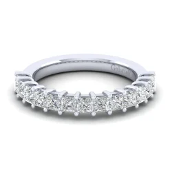 Sale Gabriel & Co. Puglia - 14K White Gold Princess Cut 13 Stone Shared Prong Diamond Anniversary Band - 1 ct