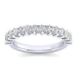 Sale Gabriel & Co. Puglia - 14K White Gold Princess Cut 13 Stone Shared Prong Diamond Anniversary Band - 1 ct
