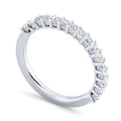 Discount Gabriel & Co. Puglia - 14K White Gold Princess Cut Shared Prong Diamond Anniversary Band - 0.7 ct