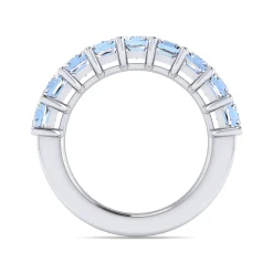 Discount Gabriel & Co. Puglia - 14K White Gold Princess Cut 9 Stone Shared Prong Diamond Anniversary Band - 2.75 ct