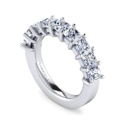 Discount Gabriel & Co. Puglia - 14K White Gold Princess Cut 9 Stone Shared Prong Diamond Anniversary Band - 2.75 ct