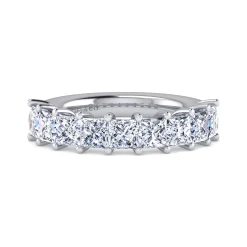 Discount Gabriel & Co. Puglia - 14K White Gold Princess Cut 9 Stone Shared Prong Diamond Anniversary Band - 2.75 ct