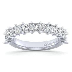 Online Gabriel & Co. Puglia - 14K White Gold Princess Cut 13 Stone Shared Prong Diamond Anniversary Band - 1.8 ct