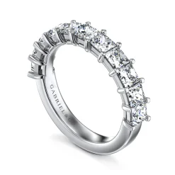 Online Gabriel & Co. Puglia - 14K White Gold Princess Cut 13 Stone Shared Prong Diamond Anniversary Band - 1.8 ct