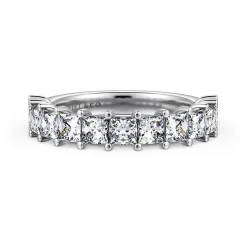 Online Gabriel & Co. Puglia - 14K White Gold Princess Cut 13 Stone Shared Prong Diamond Anniversary Band - 1.8 ct