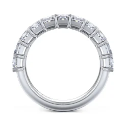 Online Gabriel & Co. Puglia - 14K White Gold Princess Cut 13 Stone Shared Prong Diamond Anniversary Band - 1.8 ct