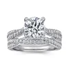 Discount Gabriel & Co. Quinlan - 14K White Gold Twisted Round Diamond Engagement Ring