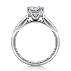 Outlet Gabriel & Co. Quinn - 14K White Gold Emerald Cut Diamond Channel Set Engagement Ring
