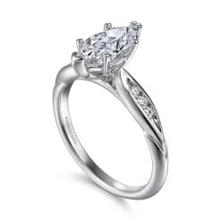 Sale Gabriel & Co. Quinn - 14K White Gold Marquise Shape Diamond Channel Set Engagement Ring